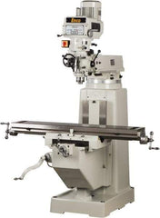 Enco - 10" Table Width x 54" Table Length, Variable Speed Pulley Control, 3 Phase Knee Milling Machine - R8 Spindle Taper, 3 hp - Exact Tool & Supply