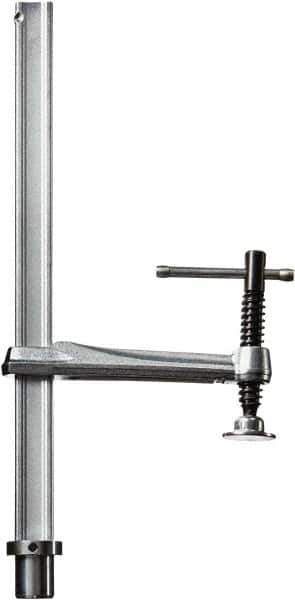 Bessey - 5,000 Lb Holding Capacity, 12" Max Opening Capacity, 1,000 Lb Clamping Pressure, Manual Hold Down Clamp - 7-11/16" Arm Length, 7-7/8" Clamp Length, 1-37/64" Clamp Width, 15-3/4" Clamp Height, 28mm Stud Mount, Steel - Exact Tool & Supply