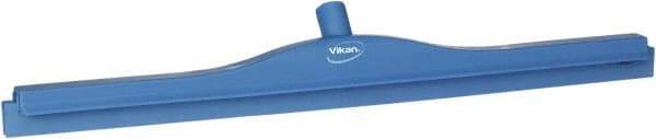 Vikan - 27.6" Polypropylene Blade Floor Squeegee Frame - Threaded End, Double Edge, Blue, Polypropylene Holder - Exact Tool & Supply