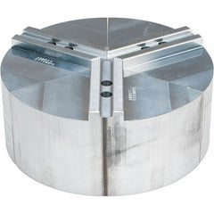 Abbott Workholding Products - 8" Max Chuck Capacity, 1.5mm x 60° Serrated Interface, Round Soft Lathe Chuck Jaw - 3 Jaw, Aluminum, 0.9843" Btw Mount Hole Ctrs, 10" Wide, 4" High, 12mm Fastener - Exact Tool & Supply