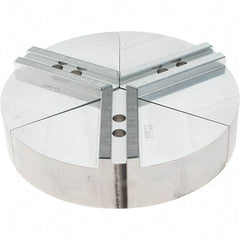 Abbott Workholding Products - 8" Max Chuck Capacity, 1.5mm x 60° Serrated Interface, Round Soft Lathe Chuck Jaw - 3 Jaw, Aluminum, 0.9843" Btw Mount Hole Ctrs, 10" Wide, 2" High, 12mm Fastener - Exact Tool & Supply