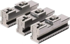 Samchully - 8" Max Chuck Diam Compatibility, Steel Tongue & Groove Hard Lathe Top Jaws - 0 Steps, 22mm Wide x 72mm Long x 43mm High - Exact Tool & Supply