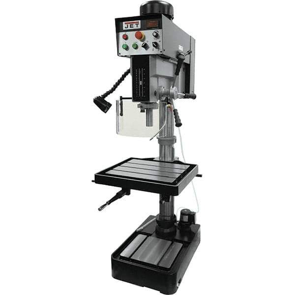 Jet - 10-7/16" Swing, Variable Speed Pulley Drill & Tap Press - Variable Speed, 2 hp, Three Phase - Exact Tool & Supply