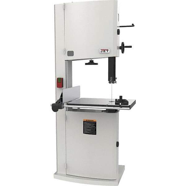 Jet - 20" Throat Capacity, Step Pulley Vertical Bandsaw - 2,530/4,850 SFPM, 5 hp, Single Phase - Exact Tool & Supply