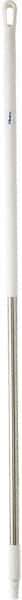 Vikan - 60 x 1-1/4" Stainless Steel Squeegee Handle - European Threaded Connection, White - Exact Tool & Supply