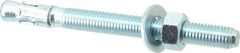 Powers Fasteners - 5/8" Diam, 5/8" Drill, 7" OAL, 1/2" Min Embedment Wedge Expansion Concrete Anchor - 1018 Steel, Zinc-Plated Finish, Hex Nut Head, Hex Drive, 5" Thread Length - Exact Tool & Supply