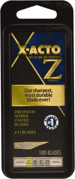 X-ACTO - 100 Piece ZrN-Coated Steel Hobby Blade - Exact Tool & Supply