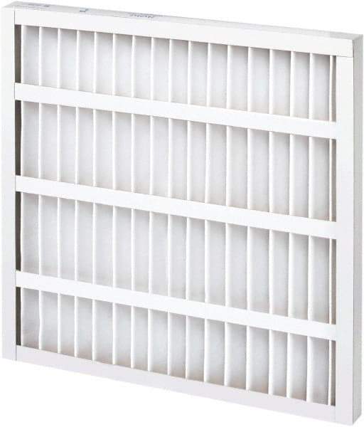 Made in USA - 12" Noml Height x 24" Noml Width x 2" Noml Depth, 35% Capture Efficiency, Wireless Pleated Air Filter - MERV 8, Synthetic, Integrated Paperboard Frame, 500 Max FPM, 750 CFM, For Any Unit - Exact Tool & Supply