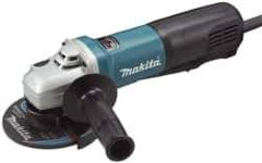 Makita - 5" Wheel Diam, 11,500 RPM, Corded Angle & Disc Grinder - 5/8-11 Spindle, 120 Volts, 13 Amps - Exact Tool & Supply