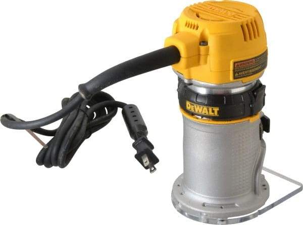 DeWALT - 16,000 to 27,000 RPM, 1.25 HP, 7 Amp, Fixed Base Electric Router - 115 Volts, 1/4 Inch Collet - Exact Tool & Supply