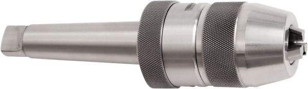 Accupro - 3MT, 1/8 to 5/8" Capacity, Integral Shank Steel Drill Chuck - Keyless, Taper Shank, 54mm Sleeve Diam, 7-21/64" Open Length - Exact Tool & Supply
