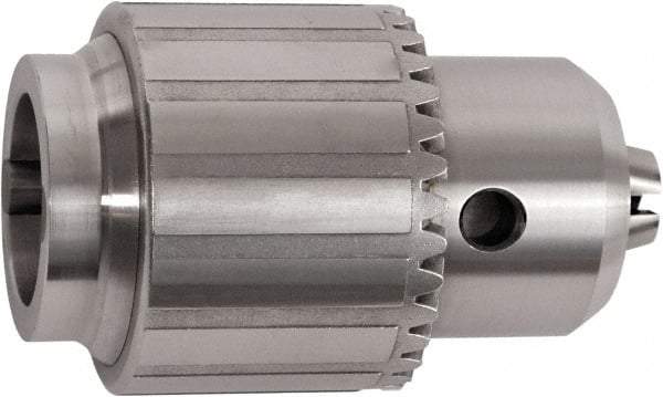 Accupro - JT3, 1/16 to 5/8" Capacity, Tapered Mount Steel Drill Chuck - Keyed, 57mm Sleeve Diam, 3-11/32" Open Length - Exact Tool & Supply