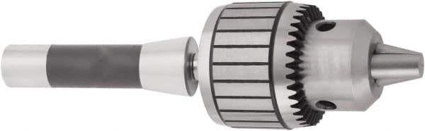 Accupro - JT3, 1/16 to 1/2" Capacity, Tapered Mount Steel Drill Chuck - Keyed, R8 Shank, 61.98mm Sleeve Diam, 7-33/64" Open Length - Exact Tool & Supply