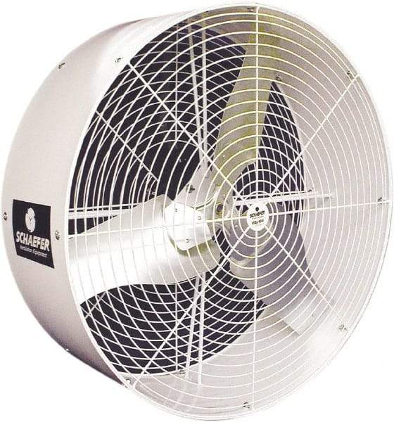 Schaefer Ventilation Equipment - 36" Blade, 1/2 hp, 11,380 CFM, Industrial Circulation Fan - Ceiling Mount, 1 Speed - Exact Tool & Supply