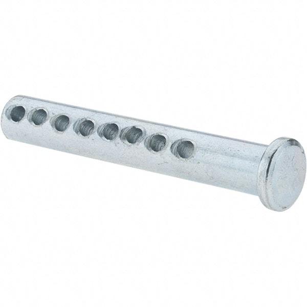 Value Collection - 5/16" Pin Diam, 2" OAL, Adjustable Clevis Pin - 7/64" Hole, 1-3/4" Usable Length, Zinc-Plated Steel - Exact Tool & Supply