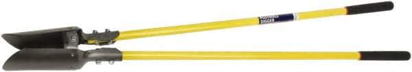 Ability One - 11" High Round Steel Post Hole Digger - 48" Long Fiberglass Straight Handle - Exact Tool & Supply