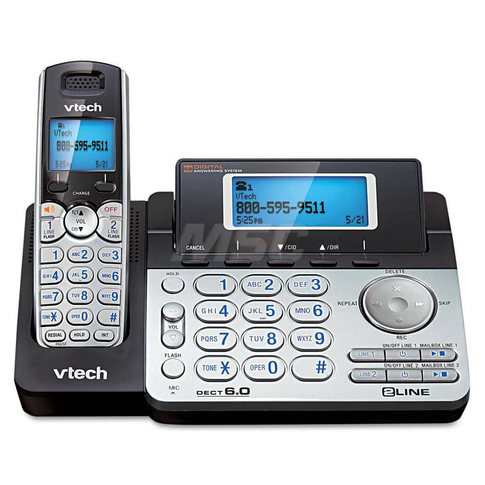 vtech - Office Machine Supplies & Accessories; Office Machine/Equipment Accessory Type: 2-Line Answering System ; For Use With: Office Use ; Color: Black; Silver - Exact Tool & Supply