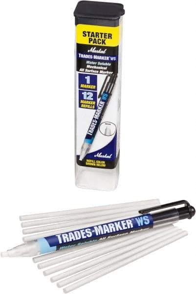 Markal - White All Purpose Wax Crayon - Flat Tip - Exact Tool & Supply