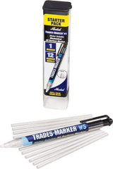 Markal - White All Purpose Wax Crayon - Flat Tip - Exact Tool & Supply