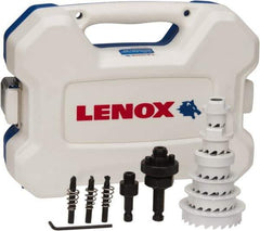Lenox - 15 Piece, 7/8" to 2-1/2" Saw Diam, Electrician's Hole Saw Kit - Carbide-Tipped, Toothed Edge, Includes 6 Hole Saws - Exact Tool & Supply