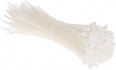 Thomas & Betts - 7" Long Natural (Color) Nylon Standard Cable Tie - 18 Lb Tensile Strength, 1.1mm Thick, 3" Max Bundle Diam - Exact Tool & Supply