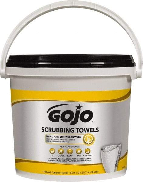 GOJO - Pre-Moistened Hand Cleaning Wipes - Canister, 12-1/4" x 10-1/2" Sheet Size, Red - Exact Tool & Supply