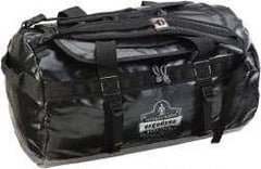 Ergodyne - 2 Pocket, 4,395 Cubic Inch, Tarpaulin, 600D Polyester Water Resistant Empty Duffel Bag - 23-1/2 Inch Wide x 10-1/2 Inch Deep x 10-1 2 Inch High, Black - Exact Tool & Supply