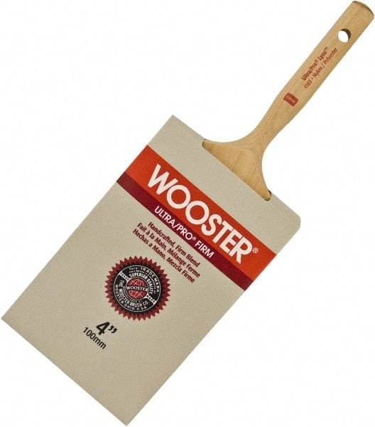 Wooster Brush - 3" Flat Nylon/Polyester Varnish Brush - 3-3/16" Bristle Length, 6-1/4" Maple Dowel Handle - Exact Tool & Supply