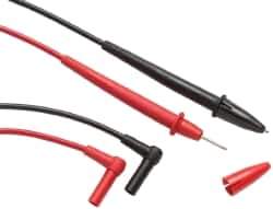 Fluke - Black/Red Electrical Test Equipment Leads - Use with Electrical Test Equipment with 4mm Adapters - Exact Tool & Supply