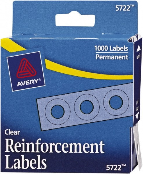 AVERY - 3" x 1/4" Clear Hole Reinforcements - Exact Tool & Supply