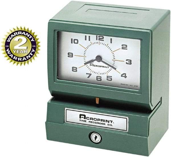 Acroprint Time Recorder - Time Clocks & Time Recorders Punch Style: Manual Power Source: AC Adapter - Exact Tool & Supply
