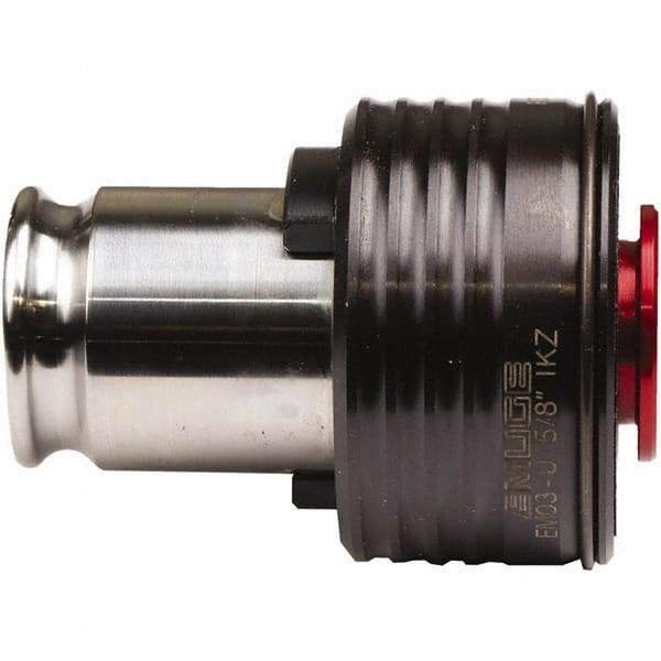 Emuge - 0.3543" Tap Shank Diam, 0.2756" Tap Square Size, #1 Tapping Adapter - 63/64" Projection, 1-1/16" Tap Depth, 1.8504" OAL, 3/4" Shank OD, Through Coolant, Series EM01-U - Exact Tool & Supply