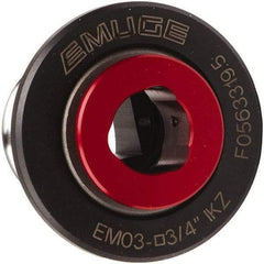 Emuge - 0.2362" Tap Shank Diam, 0.1929" Tap Square Size, #3 Tapping Adapter - 0.4331" Projection, 1-1/2" Tap Depth, 1.811" OAL, 1.2205" Shank OD, Through Coolant, Series EM03 - Exact Tool & Supply