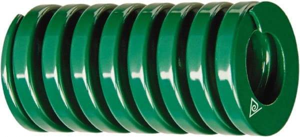 Associated Spring Raymond - 1-1/2" Hole Diam, 3/4" Rod Diam, 12" Free Length, Green Die Spring - 539 Lb Max Deflection, 6.1102" Max Deflection, Light Duty, Chromium Alloy Steel - Exact Tool & Supply