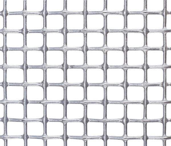 Value Collection - 11 Gage, 0.12 Inch Wire Diameter, 1 x 1 Mesh per Linear Inch, Steel, Wire Cloth - 0.88 Inch Opening Width, 36 Inch Wide, Cut to Length, Galvanized after Weave - Exact Tool & Supply