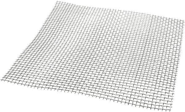 Value Collection - 18 Gage, 0.047 Inch Wire Diameter, 4 x 4 Mesh per Linear Inch, Stainless Steel, Wire Cloth - 0.203 Inch Opening Width, 12 Inch Wide x 12 Inch Stock Length - Exact Tool & Supply