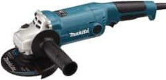Makita - 5" Wheel Diam, 11,000 RPM, Corded Angle & Disc Grinder - 5/8-11 Spindle, 120 Volts, 10.5 Amps - Exact Tool & Supply