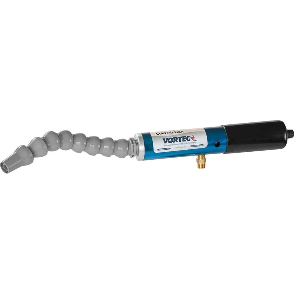 Vortec - Cold Air Coolant Systems; Type: Frost Free Cold Air Gun ; Air Capacity (BTU/Hr): 900 ; Hose Length (Inch): 9 ; Hose Inside Diameter (Inch): 3/8 ; Number of Outlets: 1.000 ; Tank/Unit Length (Inch): 10-5/8 - Exact Tool & Supply