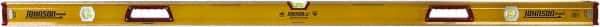 Johnson Level & Tool - 72" Long 3 Vial Box Beam Level - Aluminum, Yellow, 2 Plumb & 1 Level Vials - Exact Tool & Supply