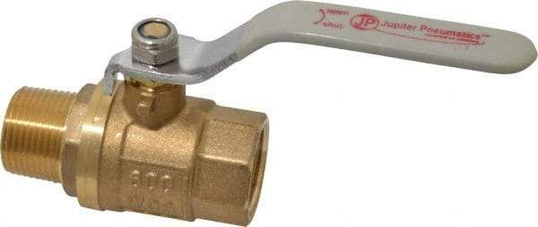 Value Collection - 3/4" Pipe, Full Port, Brass Full Port Ball Valve - Inline - Two Way Flow, MNPT x FNPT Ends, Lever Handle, 600 WOG, 150 WSP - Exact Tool & Supply