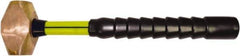 NUPLA - 6 Lb Head, 17-3/4" Long Sledge Hammer - Brass Head, 2" Face Diam, 4" Long Head, Fiberglass Handle - Exact Tool & Supply