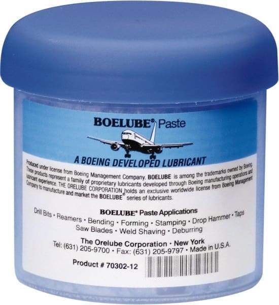 Boelube - BoeLube, 12 oz Jar Cutting Fluid - Paste, For Bending, Forming, Near Dry Machining (NDM) - Exact Tool & Supply