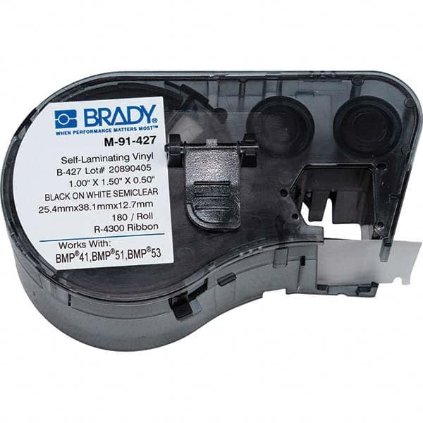 Brady - 1/2" x 1" Black Vinyl Cartridge - Exact Tool & Supply