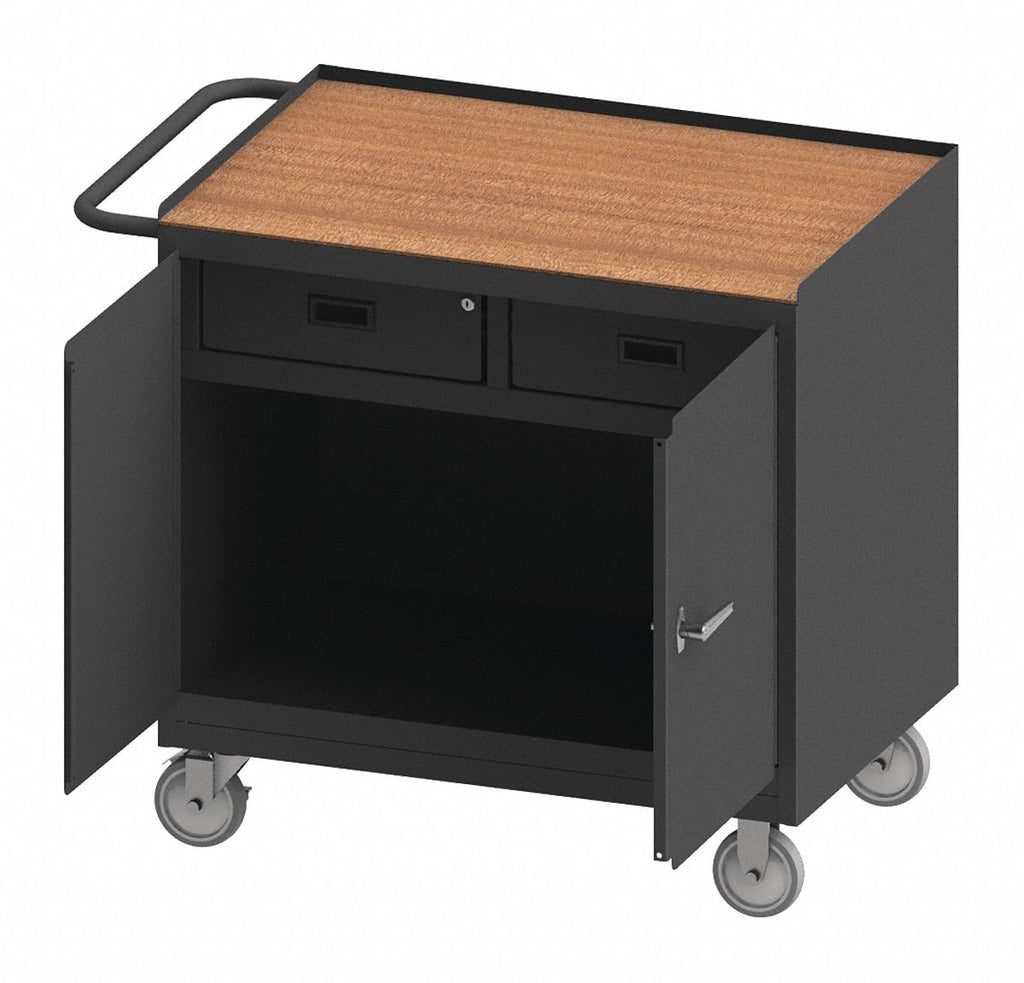 Mobile Cabinet Workbench, Hardboard, 24" Depth, 36-3/8" Height, 36" Width