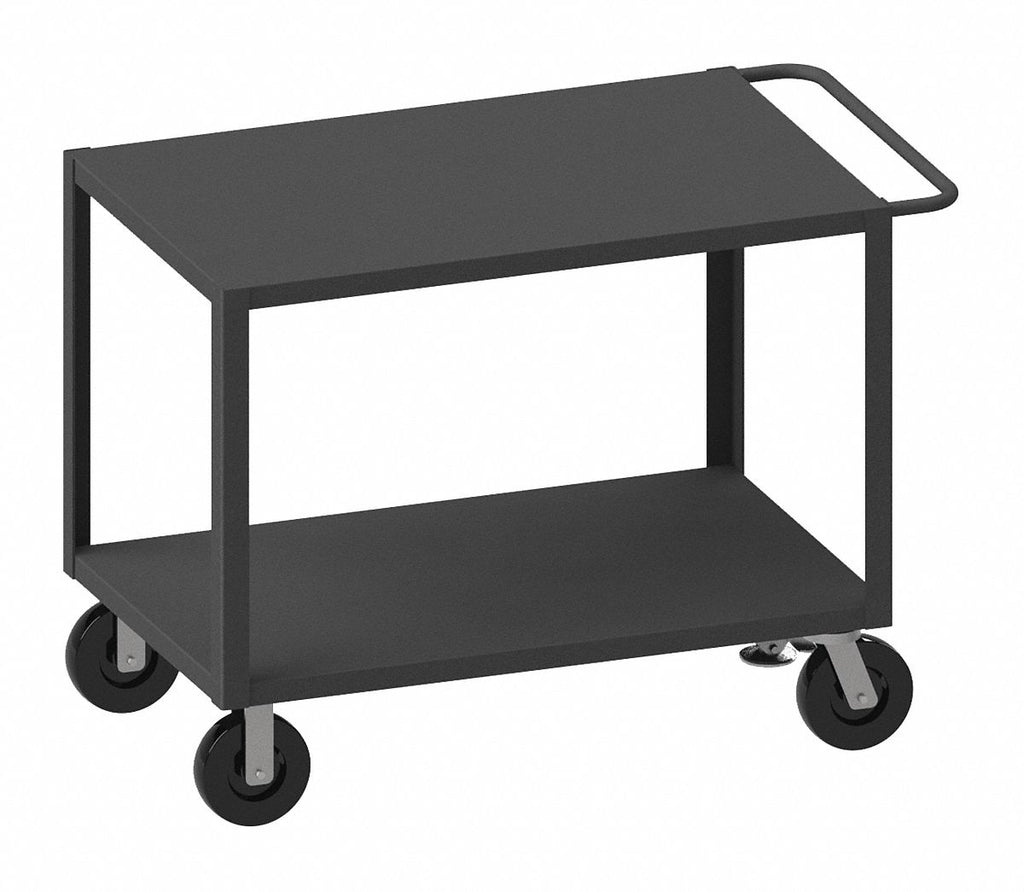 Steel Flat Handle Utility Cart, 5000 lb. Load Capacity, Number of Shelves: 2