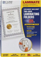 C-LINE - 25 Self-Laminating Pockets - 12 mil Thick x 9.13" Wide x 0.95' Long - Exact Tool & Supply
