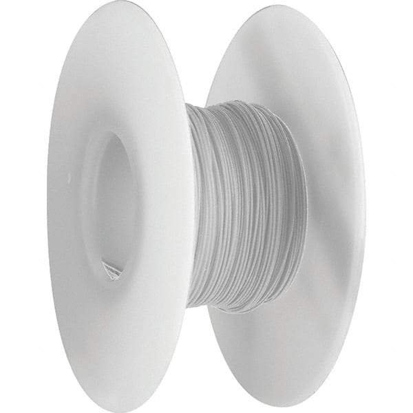 OK Industries - 30 AWG, 1 Strand, 30.4 m OAL, Copper Hook Up Wire - White Kynar Jacket, 0.02" Diam - Exact Tool & Supply