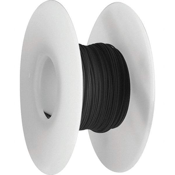OK Industries - 30 AWG, 1 Strand, 30.4 m OAL, Copper Hook Up Wire - Black Kynar Jacket, 0.02" Diam - Exact Tool & Supply