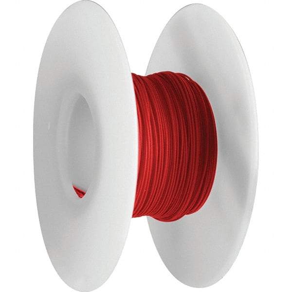 OK Industries - 30 AWG, 1 Strand, 30.4 m OAL, Copper Hook Up Wire - Red Kynar Jacket, 0.02" Diam - Exact Tool & Supply
