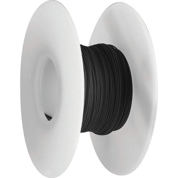 OK Industries - 26 AWG, 1 Strand, 30.4 m OAL, Copper Hook Up Wire - Black Kynar Jacket, 0.027" Diam - Exact Tool & Supply